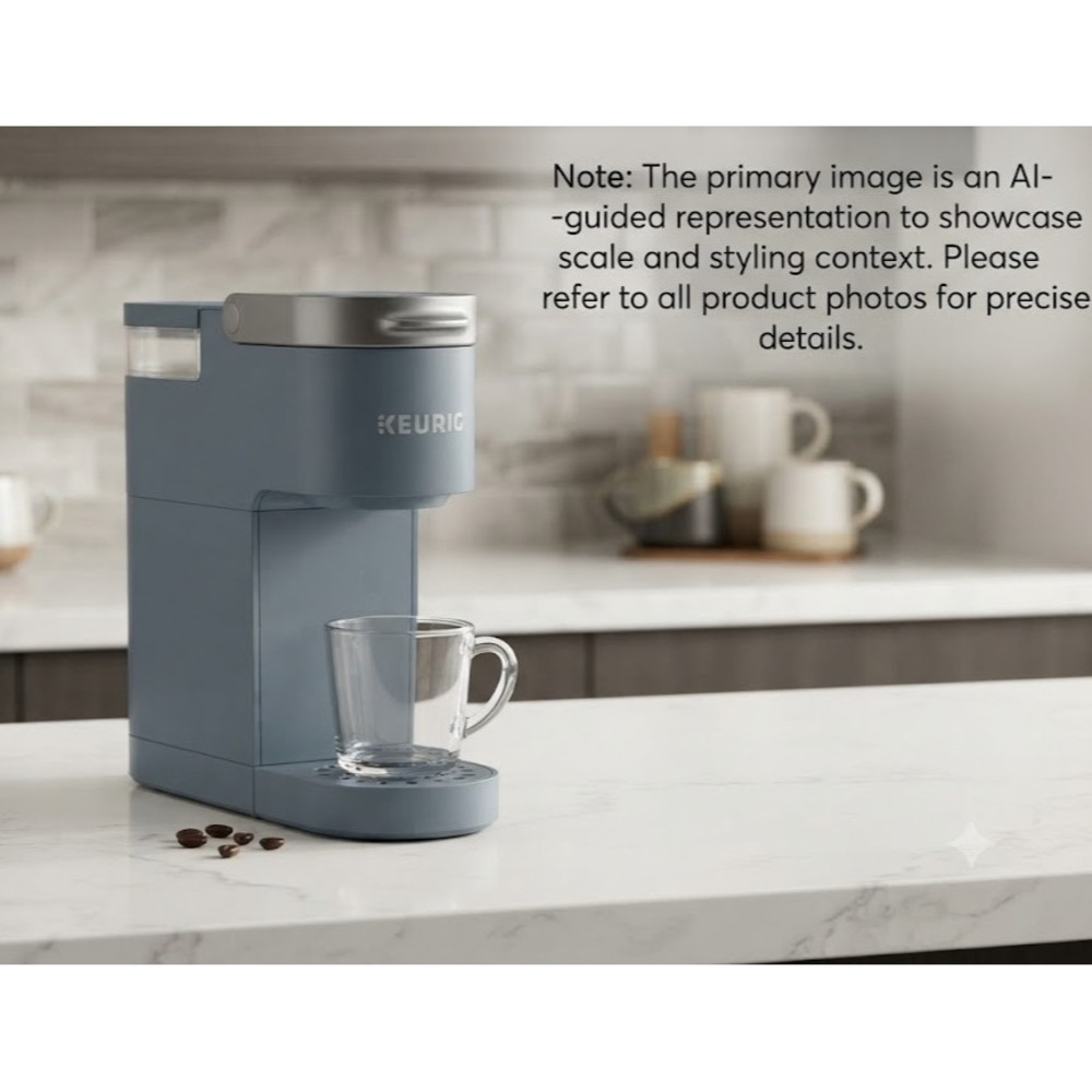 Keurig K-Mini Single Serve Coffee Maker Hand Painted Blue Grey‎ Compact Brewer
